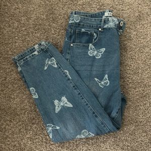 Trendy Butterfly Wash Jeans Size 10